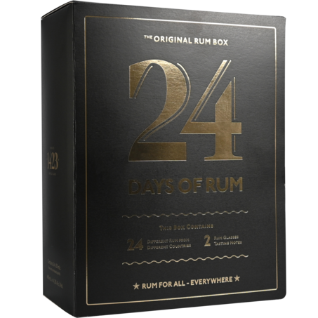 Rom og spirituskalender - 24 Days 2024 Black Edition, 41,3%, 24x2 cl, H.J. Hansen Vin