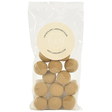 70g Chokoladelakridskugler med lakridspulver