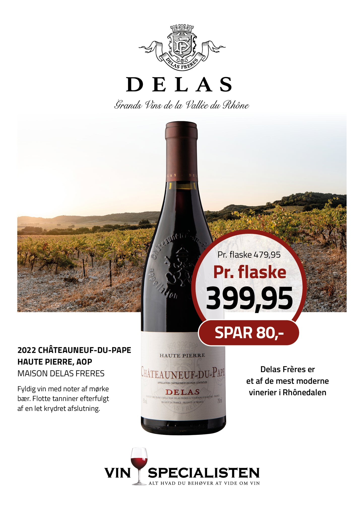 2022 Châteauneuf-du-Pape Haute Pierre, AOP, Maison Delas Freres