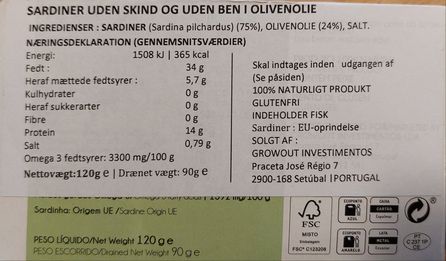 Belmar - Sardiner uden skind og ben i olivenolie