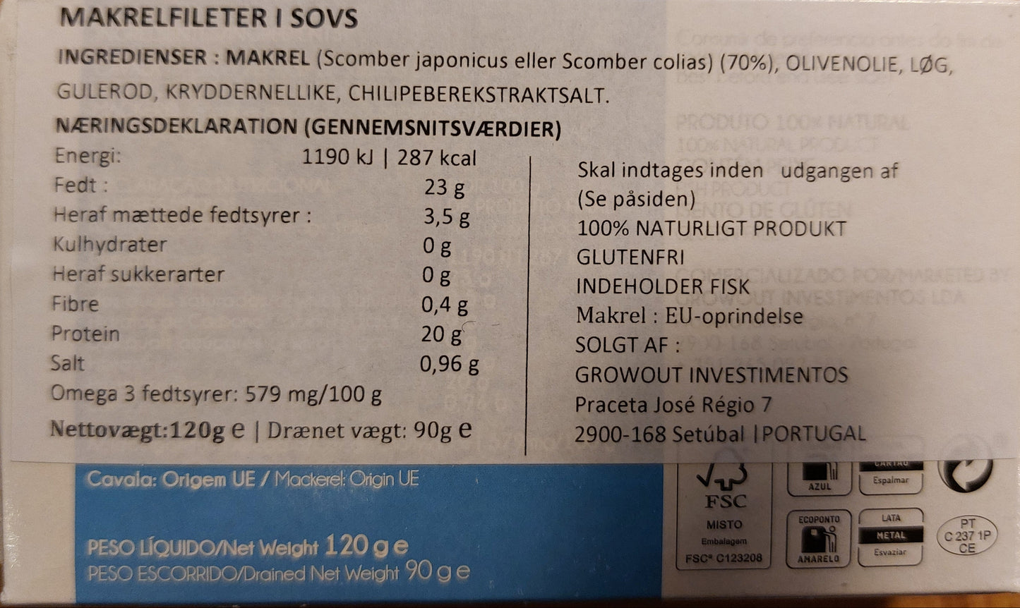 Belmar - Makrelfilet i sovs