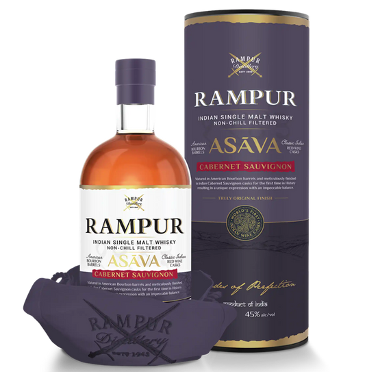 Rampur Asava Indian Single Malt Whisky, i gaveæske
